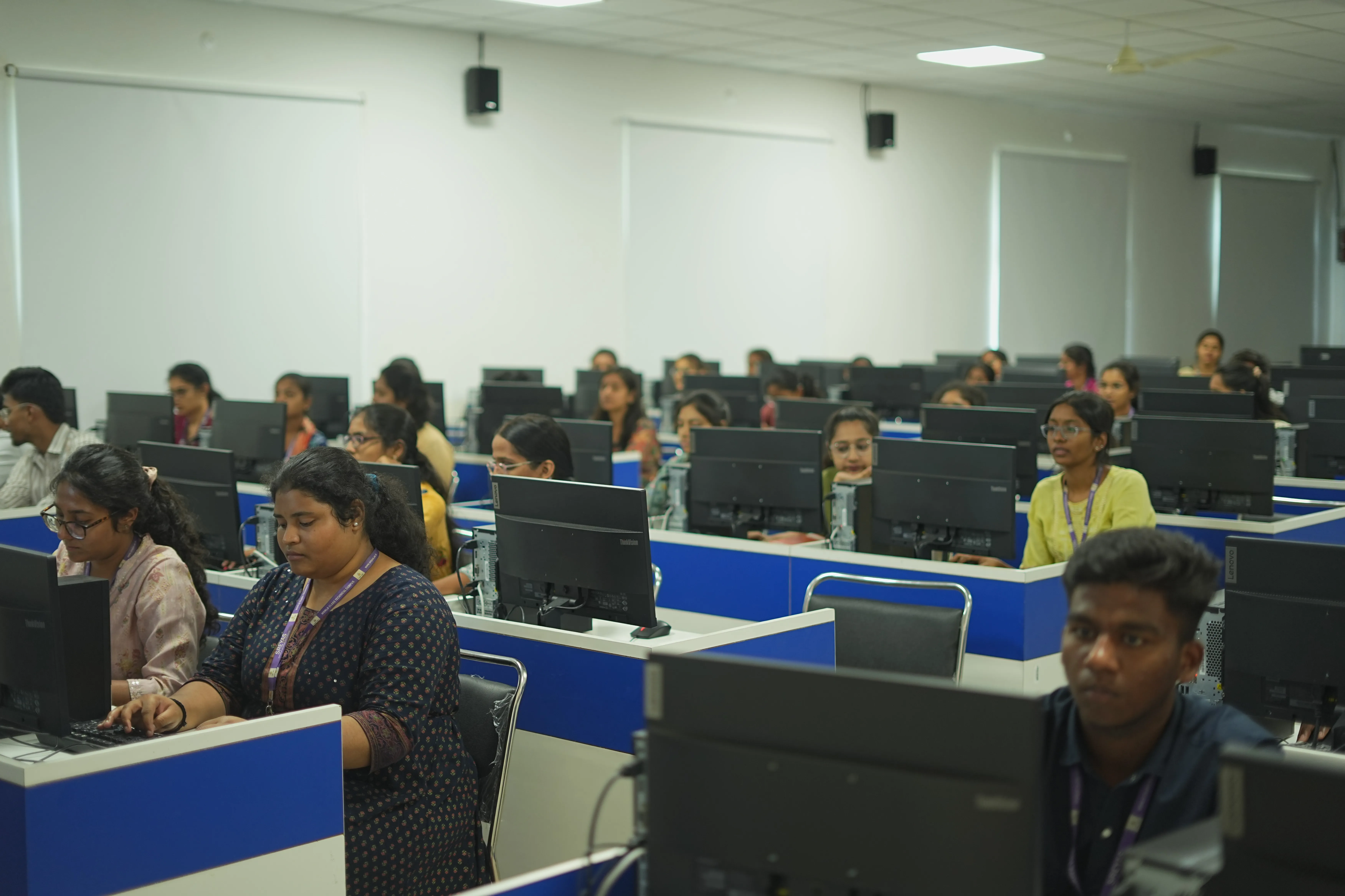 First-year students in foundational laboratory session