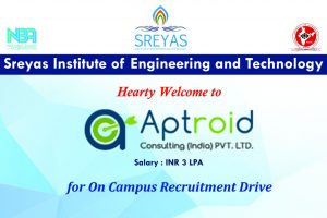 Campus Placement Drive conducted by Aptroid Consulting Pvt. Ltd.