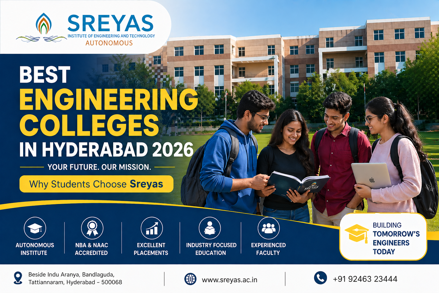 Best Engineering Colleges in Hyderabad 2026 Sreyas Institute of Engineering and Technology Campus