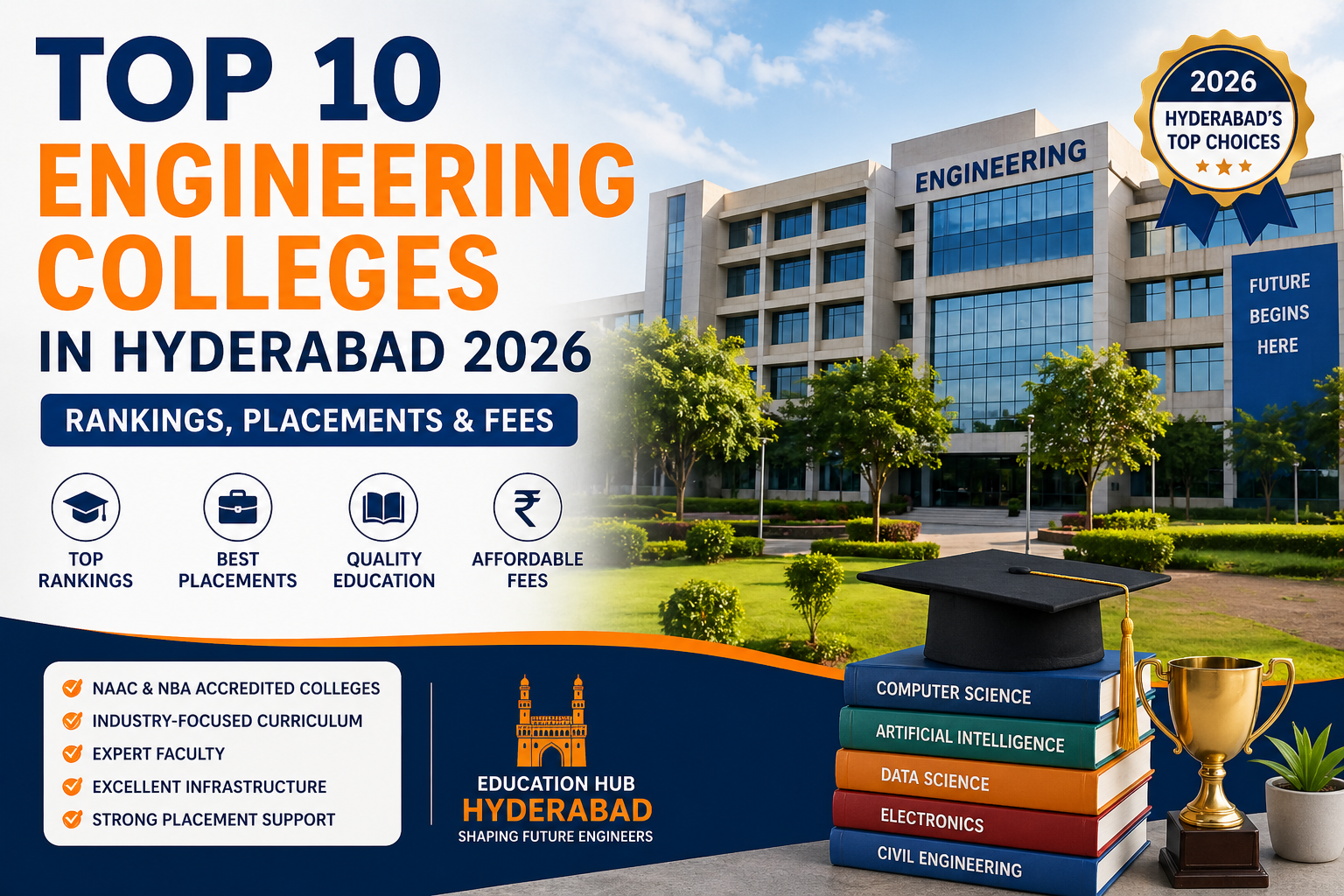 Top 10 Engineering Colleges in Hyderabad 2026 | Rankings, Placements & Fees